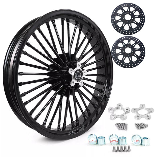 21×3.5 Front Dual Disc Wheel Rim Rotors Kit for Harley Touring Road Glide Electra Glide Ultra 1984-2008