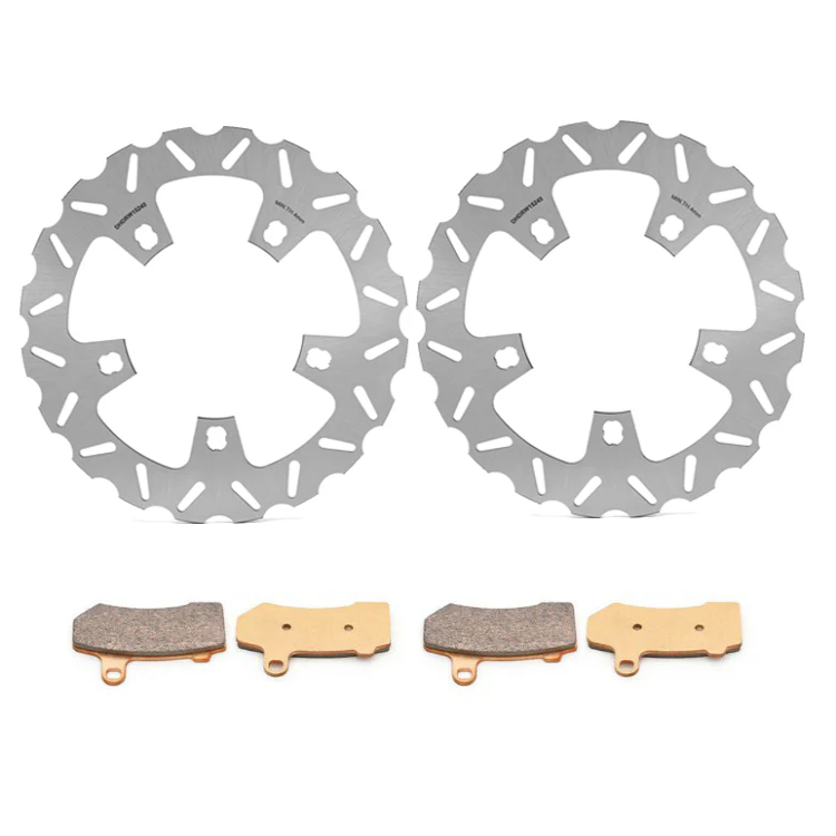 2pcs Front Brake Disc Rotors with Pads for Harley Touring Road King / Electra Glide / Street Glide / Road Glide 2014-2023