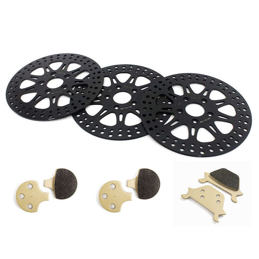For Harley Davidson Dyna FXD FXDL FXDWG FXR FXRS FXRT FXRD FXLR Late 1987-1999 11.5 Inch Front Rear Brake Rotors Pads