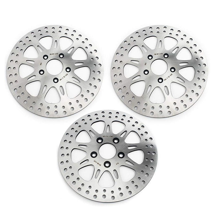 For Harley Davidson Dyna FXD FXDL FXDWG FXR FXRS FXRT FXRD FXLR Late 1987-1999 11.5 Inch Front Rear Brake Rotors Pads