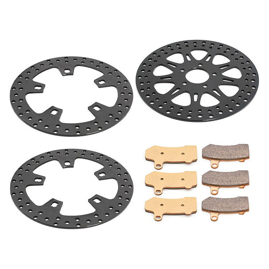 For Harley Davidson Touring FLHX Street Glide 2014-2023 / FLHXSE CVO Street Glide 2021-2022 11.8 Inch Front Rear Brake Rotors Pads