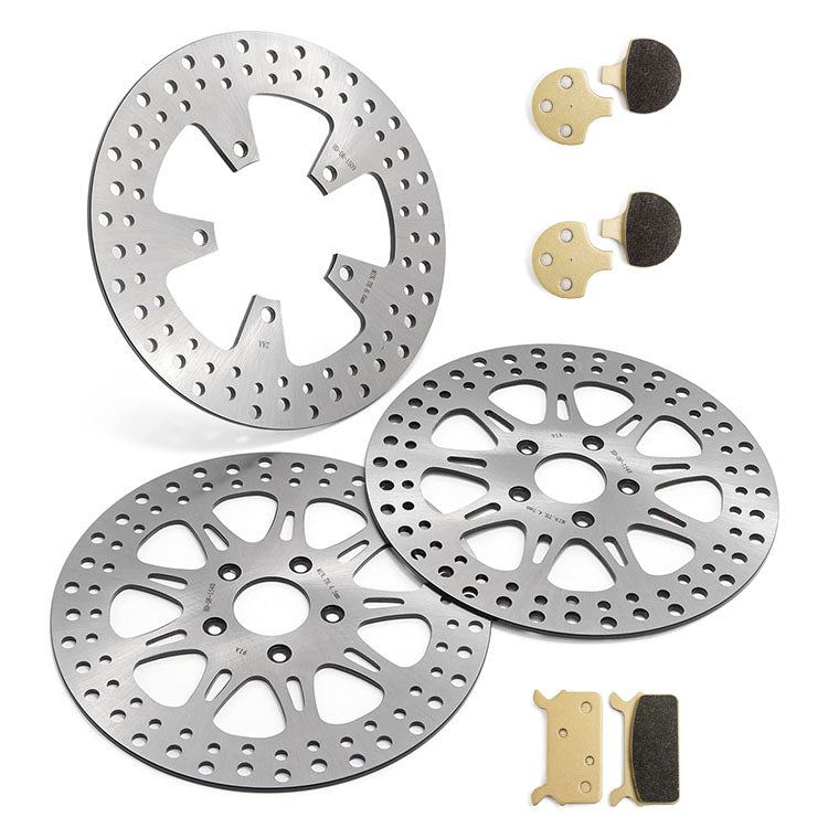 For Harley Touring FLHT Electra Glide / FLHTCI Electra Glide Classic / Ultra Glide / Ultra Classic 1986-1999 11.5 Inch Front Rear Brake Rotors Pads
