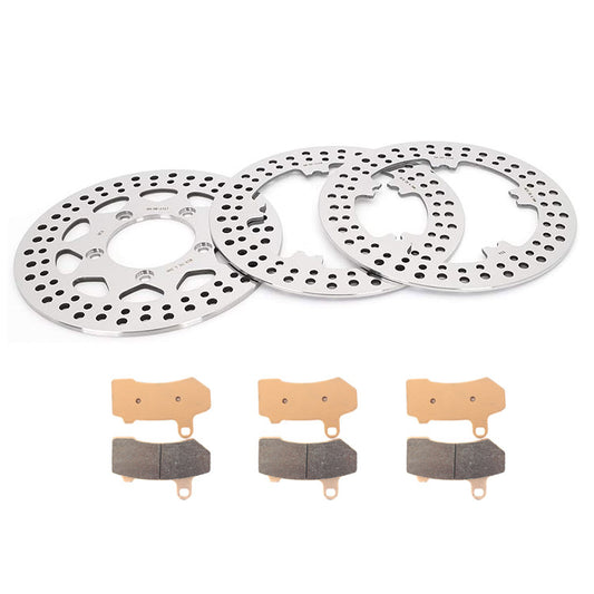 For Harley Davidson V-Rod (Brembo Caliper) 2006 / VRSCAW V-Rod 2007 / VRSC 10th Anniversary 2012 11.8 Inch Front Rear Brake Rotors Pads