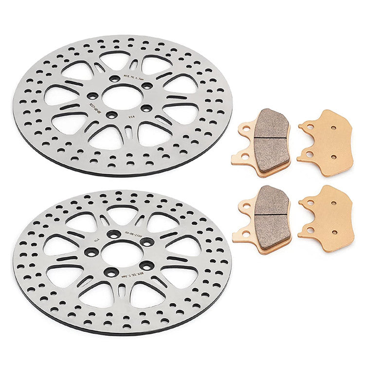 For Harley Dyna FXDBI Street Bob / FXDLI Low Rider / FXDWGI Wide Glide / FXDCI Super Glide Custom 2006-2007 11.8 Front 11.5 Rear Brake Rotors Pads