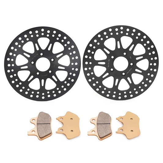 For Harley Dyna FXDBI Street Bob / FXDLI Low Rider / FXDWGI Wide Glide / FXDCI Super Glide Custom 2006-2007 11.8 Front 11.5 Rear Brake Rotors Pads