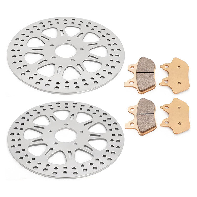 For Harley Dyna FXDBI Street Bob / FXDLI Low Rider / FXDWGI Wide Glide / FXDCI Super Glide Custom 2006-2007 11.8 Front 11.5 Rear Brake Rotors Pads