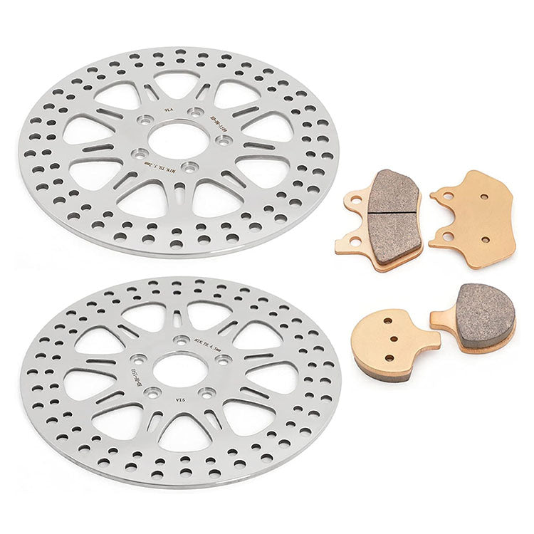 For Harley FXSTS FXSTSi Softail Springer 2000-2005 11.5 Inch Front Rear Brake Rotors Pads