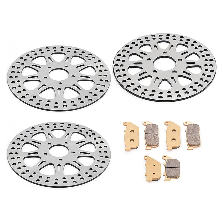 For Harley Sportster XL883R Roadster (Cast Wheel) 2011-2013 11.5 Front 10.2 Rear Brake Rotors Pads
