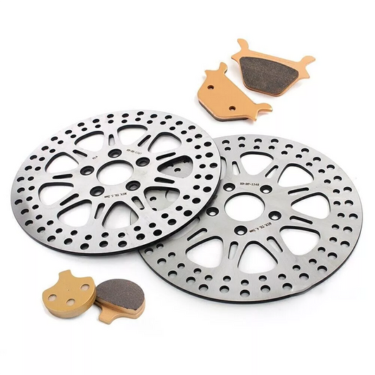 For Harley Davidson Softail FXST FXSTB FXSTC FXSTS FLST FLSTC(Alloy Hub) Late 1987-1999 11.5 Inch Front Rear Brake Rotors Pads