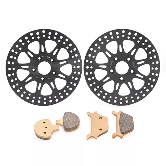 For Harley Sportster XLH883 XLH1100 XLH1200 XLX1100 (Alloy Hub) Late 1987-1999 11.5 Inch Front Rear Brake Rotors Pads