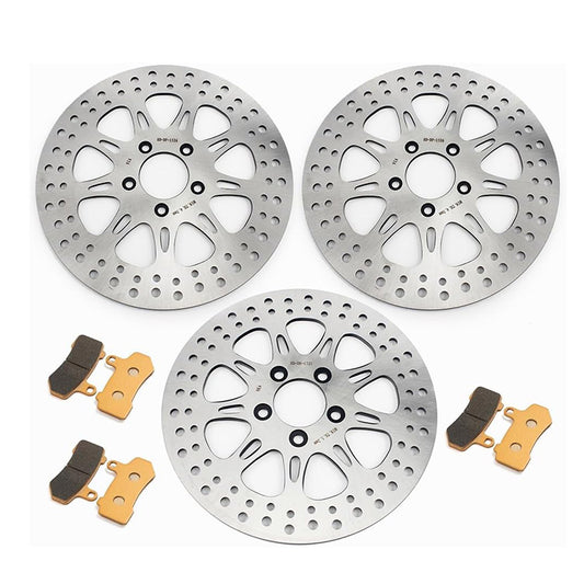 For Harley Touring FLTRU Road Glide Ultra 2011-2012 / FLHTK Electra Glide Ultra LTD 2010-2013 11.8 Inch Front Rear Brake Rotors Pads