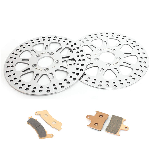For Harley Davidson Sportster XL883N Iron 2016-2023 11.5 Front 10.2 Rear Brake Rotors Pads