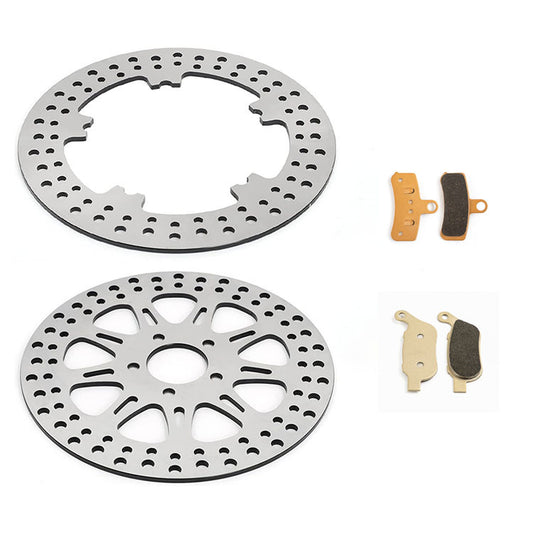 For Harley Dyna FLD Switchback 2012-2016 / FXD Super Glide 2008-2010 / FXDL Low Rider 2008-2013 11.8 Front 11.5 Rear Brake Rotors Pads