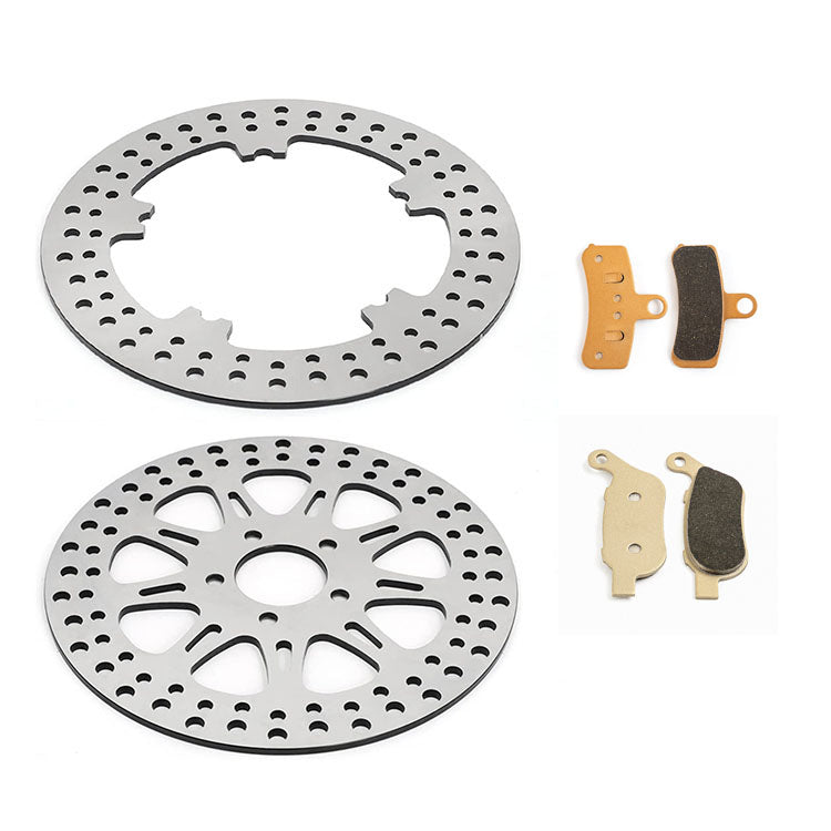 For Harley Dyna FLD Switchback 2012-2016 / FXD Super Glide 2008-2010 / FXDL Low Rider 2008-2013 11.8 Front 11.5 Rear Brake Rotors Pads
