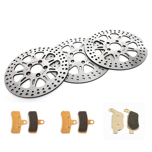 For Harley Dyna FXDBC Street Bob LTD 2016 / FXDF Fat Bob 2008-2017 / FXDL Low Rider 2014-2017 11.8 Front 11.5 Rear Brake Rotors Pads