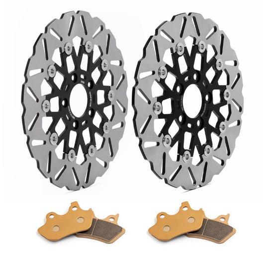 For Harley Dyna FXDWG Wide Glide 2008 / FXDWGI Wide Glide 2008-2020 11.8 Front 11.5 Rear Brake Rotors Pads
