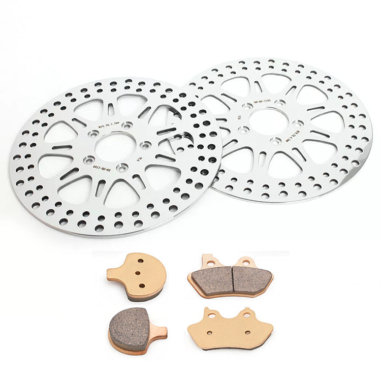 For Harley FLSTS Heritage Springer 2000-2003 / FLSTSC FLSTSCI Springer Softail Classic 2005-2007 11.5 Inch Front Rear Brake Rotors Pads