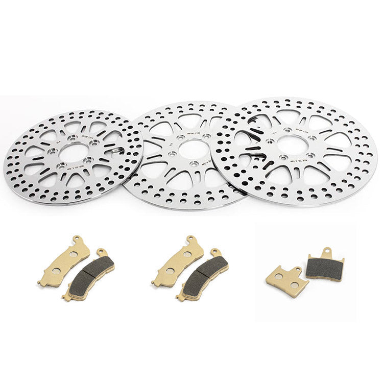 For Harley Sportster XL1200CX Roadster 2016-2023 11.8 Front 10.2 Rear Brake Rotors Pads