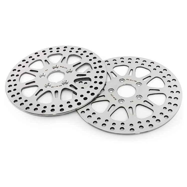 For Harley Sportster XLH883 XLH1100 XLH1200 XLX1100 (Steel Hub) Late 1987-1999 11.5 Inch Front Rear Brake Rotors Pads