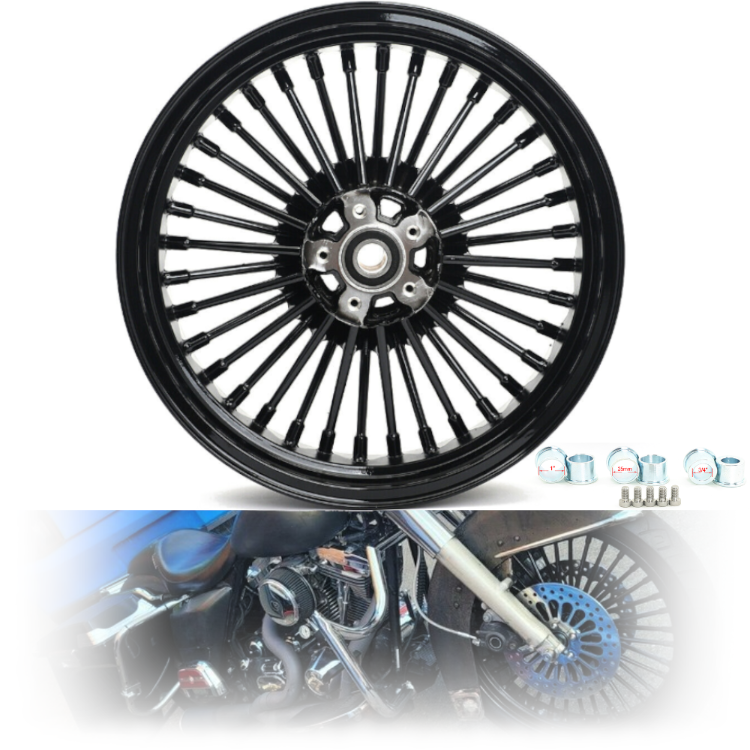 17" 18" 21" Front / 16" 17" Rear Dual Disc Fat Spoke Wheels for Harley Touring / Dyna / Softail