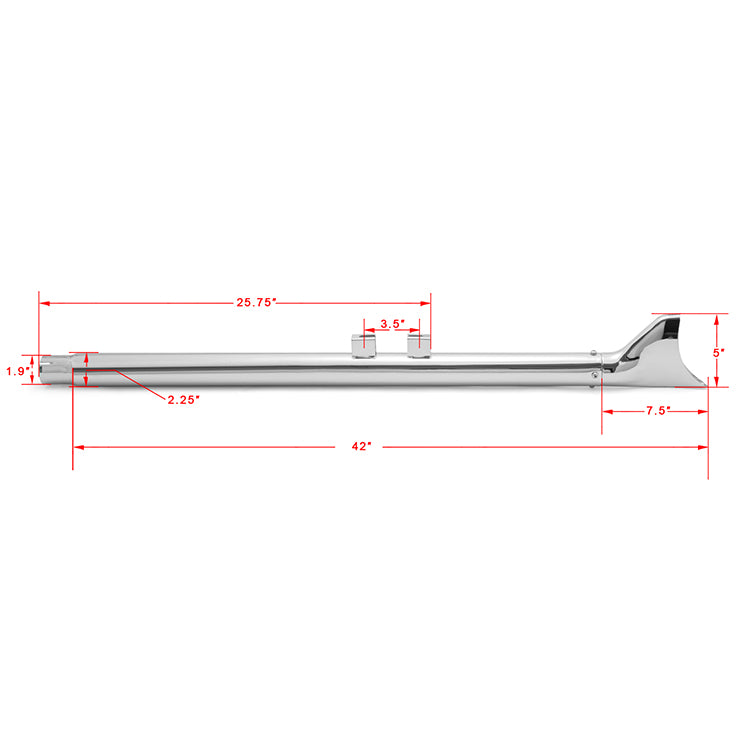 33" 36" 39" 42" Fishtail Mufflers Exhaust Pipes Dual for Harley-Davidson Touring Electra Glide / Street Glide / Road Glide / Road King / Tour Glide 1995-2016