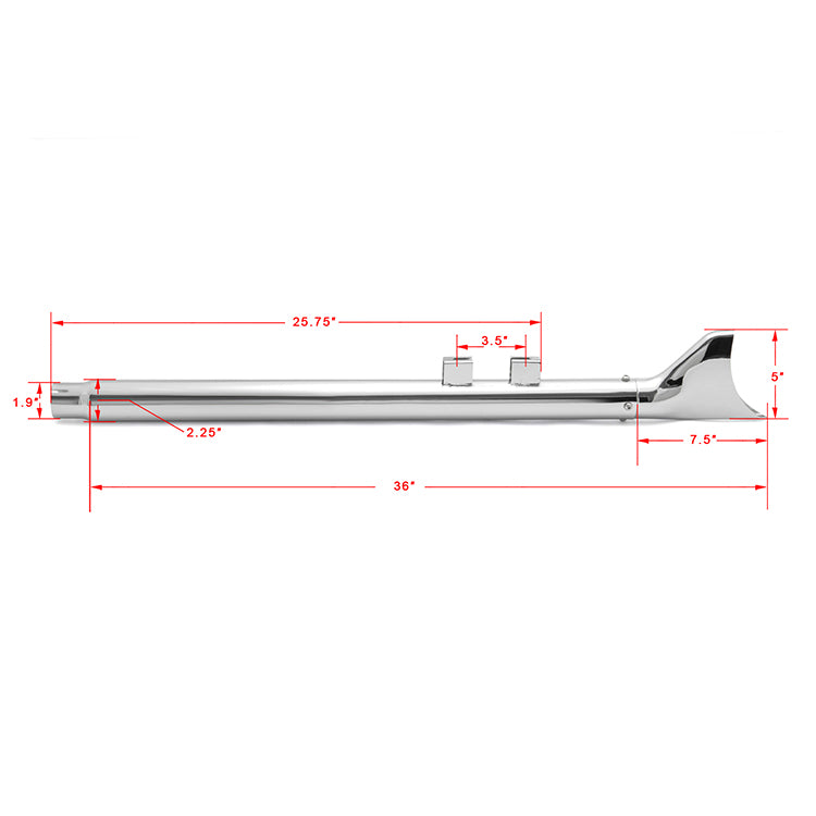 33" 36" 39" 42" Fishtail Mufflers Exhaust Pipes Dual for Harley-Davidson Touring Electra Glide / Street Glide / Road Glide / Road King / Tour Glide 1995-2016