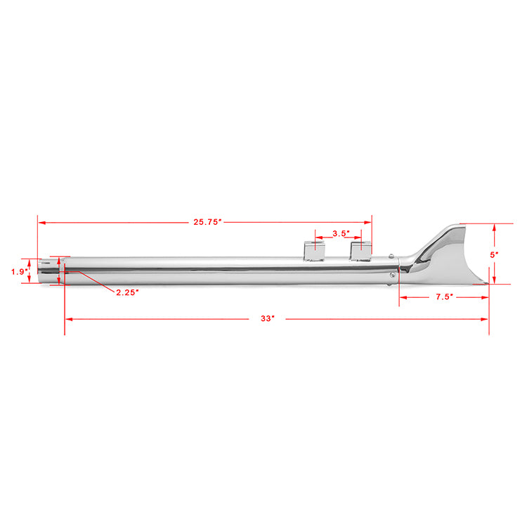 33" 36" 39" 42" Fishtail Mufflers Exhaust Pipes Dual for Harley-Davidson Touring Electra Glide / Street Glide / Road Glide / Road King / Tour Glide 1995-2016