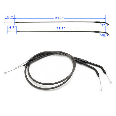 31.5'' - 51.2'' Stainless Steel Throttle Cable for Harley Dyna Softail Sportster Touring Models