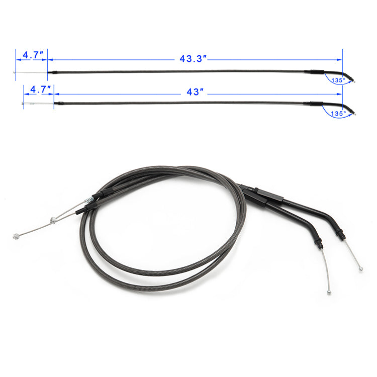 31.5- 51.2 Inch Stainless Steel Throttle Cable for Harley Dyna Softail Sportster Touring Models