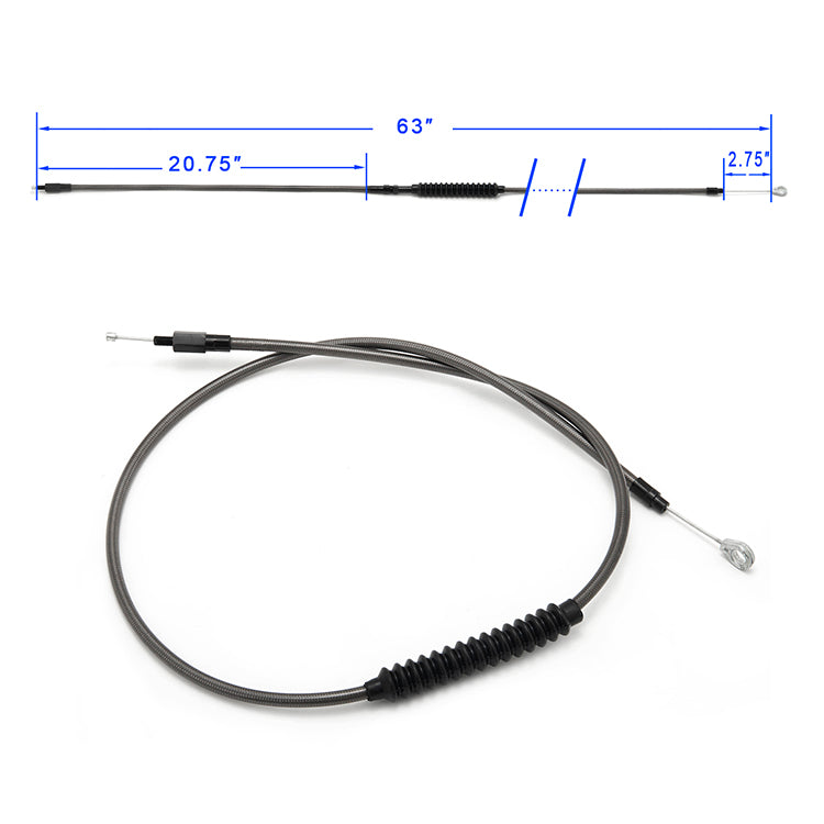 55.1- 78.7 Inch Stainless Steel Clutch Cable for Harley Sportster Models Braided