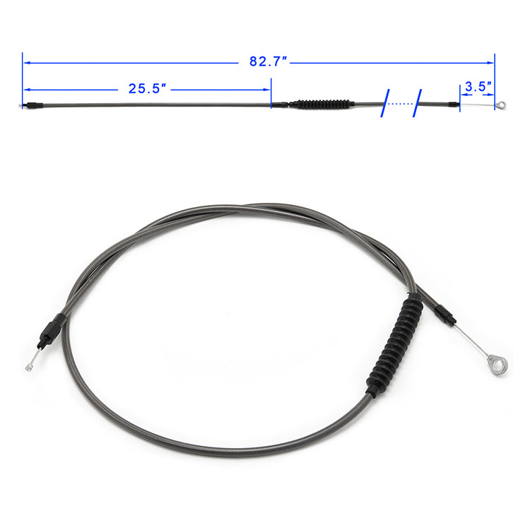 63- 86.6 Inch Stainless Steel Clutch Cable for Harley Touring Softail Dyna Models