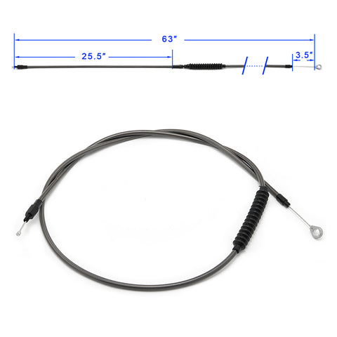 63'' - 86.6'' Stainless Steel Clutch Cable for Harley Touring Softail Dyna Models