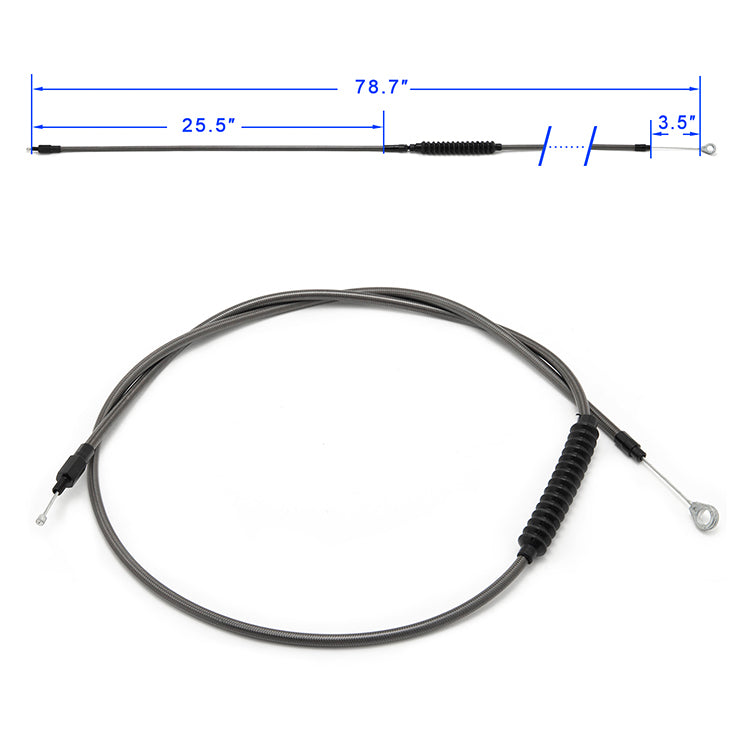 63- 86.6 Inch Stainless Steel Clutch Cable for Harley Touring Softail Dyna Models