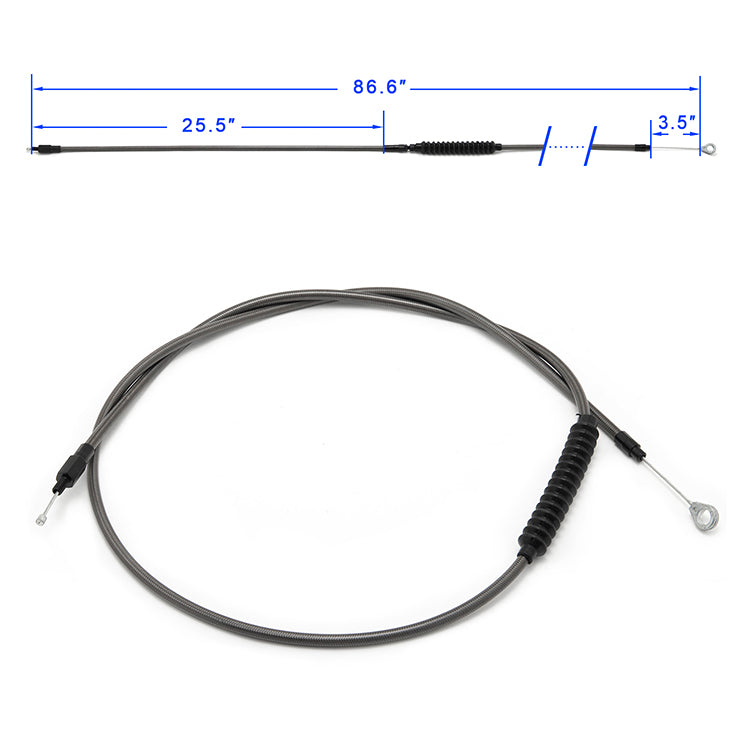 63- 86.6 Inch Stainless Steel Clutch Cable for Harley Touring Softail Dyna Models
