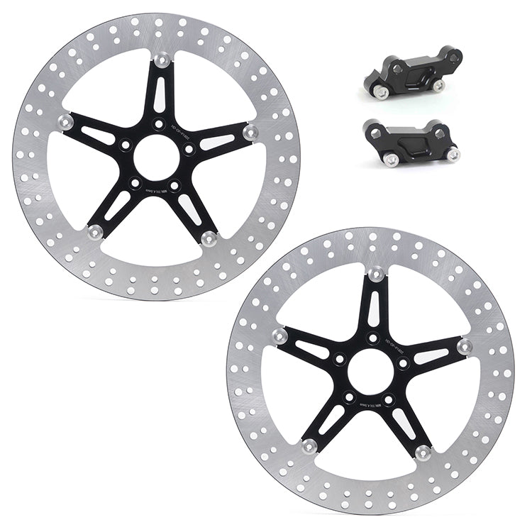 14 Inch Front Brake Disc Rotors & Brackets for Harley Touring 2008-2013