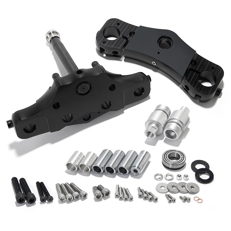 11 Degrees Raked Triple Trees Kit for Harley Touring Electra Glide / Road Glide / Street Glide FLT, FLHT, FLHX, FLTR 1997-2013 (except Road King) 21" 23" 26" Front Wheels