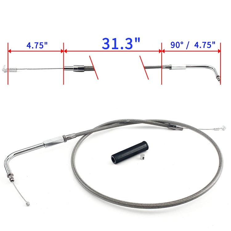 PVC and Stainless Steel Throttle and Idle Cable Lines for Harley DYNA FXD Super Glide 1999-2005