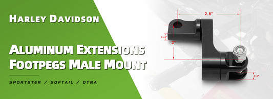 Extensions Footpegs Male mount for Harley Davidson Sportster Softail Dyna