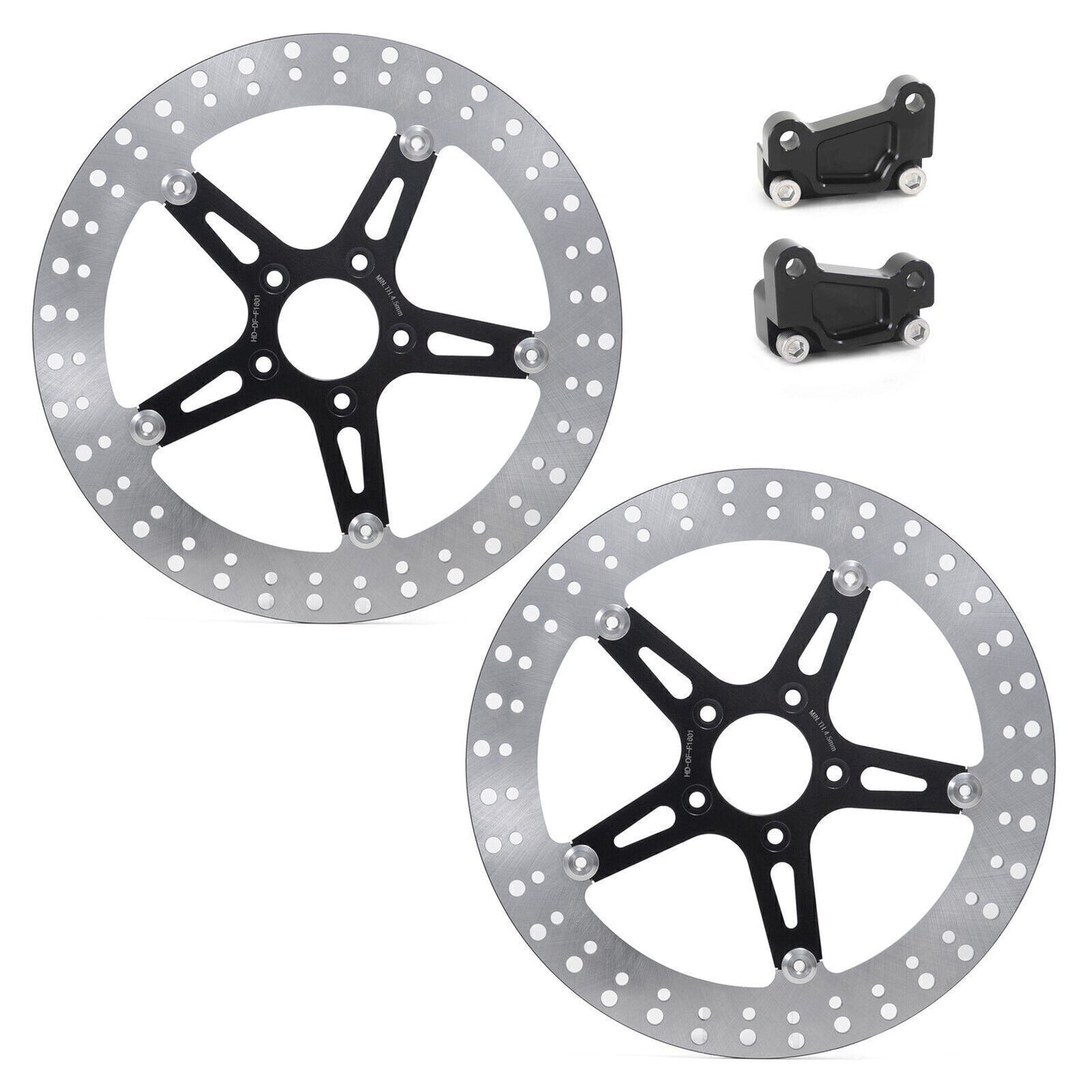 13 Inch Big Brake Front Rotors & Brackets Kit for Harley Touring 2014-2023