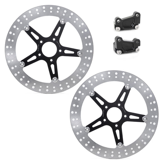 13 Inch Big Brake Front Rotors & Brackets Kit for Harley Touring 2014-2023