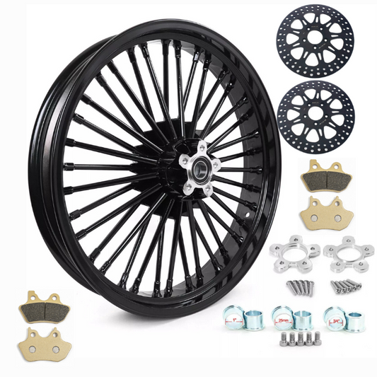 21×3.5 Front Dual Disc Wheel Rim Rotors Kit for Harley Touring Road Glide Electra Glide Ultra 1984-2008