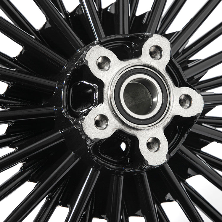 21x3.5 Front Single Disc Fat Spoke Wheel for Harley Davidson Softail / Dyna No ABS