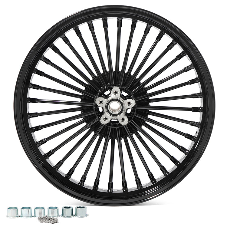 21x3.5 Front Single Disc Fat Spoke Wheel for Harley Davidson Softail / Dyna No ABS