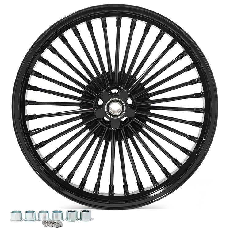 21x3.5 Front Single Disc Fat Spoke Wheel for Harley Davidson Softail / Dyna No ABS