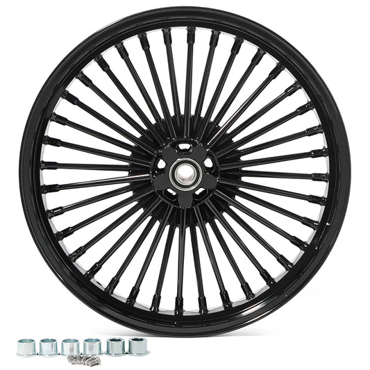 21x3.5 Front Single Disc Fat Spoke Wheel for Harley Davidson Softail / Dyna No ABS