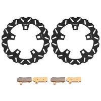 2pcs Front Brake Disc Rotors with Pads for Harley Touring Road King / Electra Glide / Street Glide / Road Glide 2014-2023