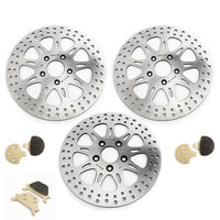 For Harley Davidson Dyna FXD FXDL FXDWG FXR FXRS FXRT FXRD FXLR Late 1987-1999 11.5 Inch Front Rear Brake Rotors Pads