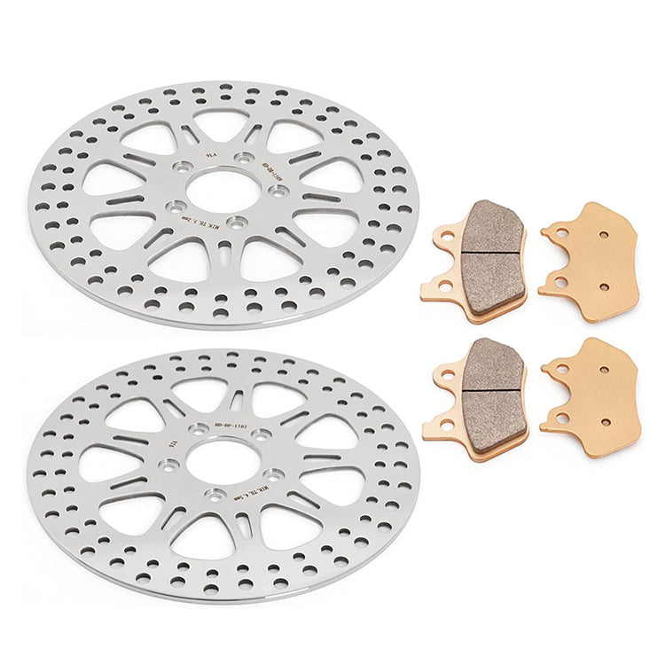 For Harley Davidson FXST FXSTi Softail Standard / FXSTB FXSTBi Night Train 2000-2005 11.5 Inch Front Rear Brake Rotors Pads