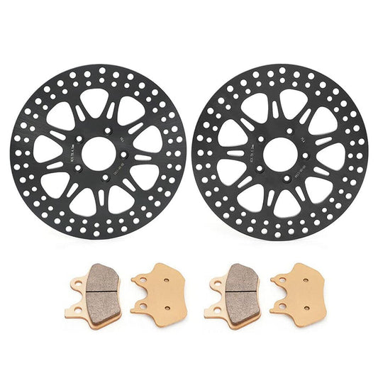 For Harley Davidson FLSTN FLSTNI Softail Deluxe 2005-2007 / FLSTF FLSTFI Fat Boy 2000-2006 11.5 Front Rear Brake Rotors Pads