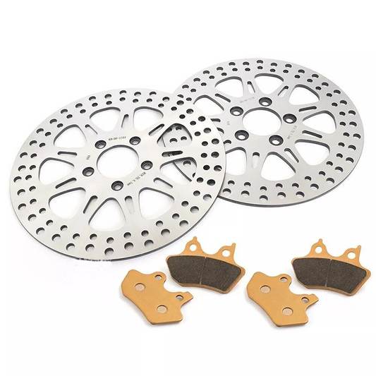 For Harley Davidson Sportster XL883C XL1200C Custom / XLH883 Hugger / XLH883R 2000-2003 11.5 Inch Front Rear Brake Rotors Pads